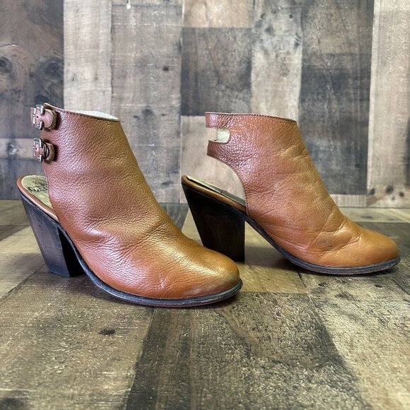 Freebird By Steven Smoke Leather Brown Mule Boots Booties Womens 9 - Picture 5 of 12